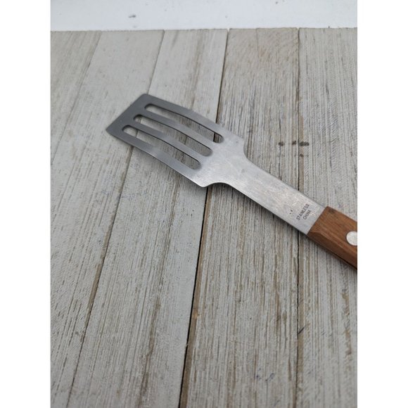 Stainless Steel Cake Brownie Spatula Server Wood Handle 10" - Picture 5 of 6